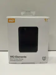 Western Digital WD Elements 1 TB Portable External Hard Disk Drive New