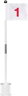 Golf Flag Sticks Kit - Golf Pin Flag, Training Hold Cup Kit | Portable Golf Accessory, Durable Golf Pin Flag Holder Cup Set