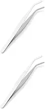 Kitchen Tongs,Cooking Tongs,Grips Tongs,Food Tongs,Salad Tongs,2 Set of Tea Tweezers Food Stainless Steel Tea Folder Lightweight Clips Good Fixation Great Control Food Grade Clamps Kitchen Tongs