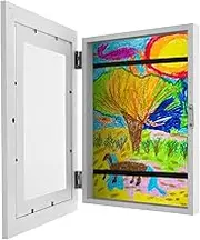 Kids Art Frame A4,Front Opening Kids Art Display Frames,Children Art Projects,Kids Artwork Picture Frame Horizontal and Vertical Formats Hold up to 150 Artworks for Crafts Drawing (White)