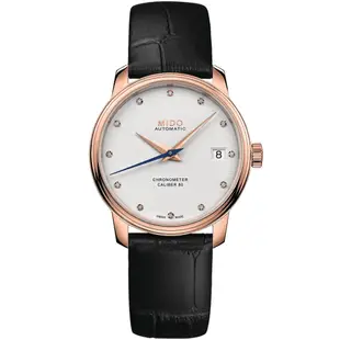 MIDO 美度 官方授權 Baroncelli 永恆系列天文台認證機械女錶 母親節禮物-34mm M0272083603600