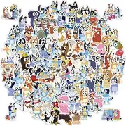 DKDDSSS 100PCS Bluey Stickers, Waterproof Stickers, Scrapbook Stickers, Cute Bluey Stickers for Water Bottle, Hydroflask, Guitar, Luggage, Phone, Case, Laptop, Skateboard