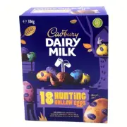 Cadbury Dairy Milk Chocolate 18 Easter Treats Hunting Hollow Eggs Sweats 306g