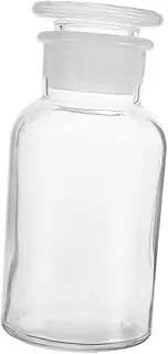 YOSADIER 1Pc Small Mouth Bottle Glass Laboratory Accessory for Chemicals Powders High Light Transmittance Heat Resistant Sealing Performance Solid