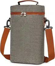 [Generic] Wine Travel Bag Tote,Insulated Tote Bag Wine 2 Bottle Cooler Bag | Leakproof Carrying Case Portable Wine Carrier with Handle for Christmas & BYOB