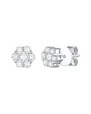 14K 0.50 ct. tw. Lab-Grown Diamond Flower Earrings