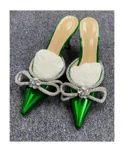 Double bow muller heels 37.5,37,38 Multicolor