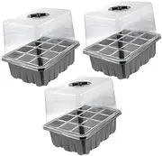 TOBBOMEY Adjustable Ventilation Germination Trays Piece Insulation Plant Germination Case for Flowers Veggies Cucumbers Tomatoes Beans