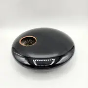 Georgetown Pottery Ikebana Vase with Metal Flower Frog Signed Black w Specks