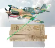 P-40E Warhawk 64" Wingspan R/C Airplane Short Kit Laser Cut Balsa & Ply W/ Plans