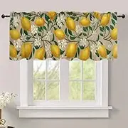 DOTOOMA 54x18 Inches Nature Lemon Window Treatment Valance Exotic Tree Branches Kitchen Blackout Drapes Bathroom Bedroom Living Room Polyester Fabric Curtains Decorations Supplies