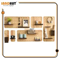 在飛比找蝦皮購物優惠-Wall Mounted Wooden Pegboard F