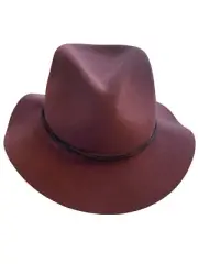 NWT, ORVIS MAROON WOOL FELT FEDORA STYLE HAT, WATER REPELLANT, CRUSHABLE, M-L