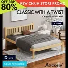ALFORDSON Bed Frame Wooden Double Size Solid Pine Timber Base Oak CAMBRIE