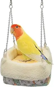ALWIDA Bird Nest, Super Soft Bird Hammock, Birds Nest Cage Bed Winter Warm Plush, Bird Nesting Box, Parrot House Snuggle Hut Tent Birdcage Bedding, Multipurpose Plush Bird Warmer For Parrot House