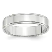 14k Gold 5mm Flat with Step Edge Wedding Band Size 7.5 WFLE050