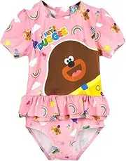 [Hey Duggee] Swimsuit Girls Cbeebies Pink Frill Sunsafe Swimming Costume Kids