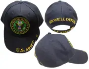 United States U.S. Army Green Emblem This We'll Defend Black Embroidered Cap Hat