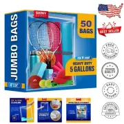 X-Large 5 Gallon Zip & Lock Storage Bags - 50 Count for Tough Storage Needs