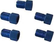 WOONEKY 5 Pcs Blue Aluminum to Schrader Valve Adapter Converter for Car Bike Tube Pump Air Compressor Tools