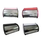Metal Bread Box Bread Bin with Roll Lid for Baked Goods Coffee Shop Bakery