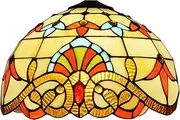 Lamp Shade Replacement, Only 12 Inch Tiffany Stained Glass Lamp Chimney, Baroque Design, Fit for Table Lamp, Pendant Light, Floor Lamp, Ceiling Fixture,Red KeYJ