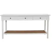 Resort Wood/MDF 80x160cm 3-Drawer Console Table Home/Office Furniture Rect White