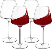 MICHLEY Floating Wine Glasses for Pool Unbreakable Tritan Plastic Red Wine Glasses with Stem Poolside Floating Cups 20.5 OZ, Dishwasher Safe, Set of 4