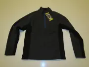 SPYDER Black Gray Blue 1/4 Zip Pullover Knit Jacket Size Small S