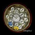 NEW Rhythm Small World Woodgrain Blossom Musical Magic Motion Wall Clock 4MH828