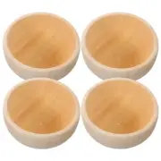 4 Pcs Wood Bowl Mini Bowls Wooden Small Set Miniature Unfinished Child