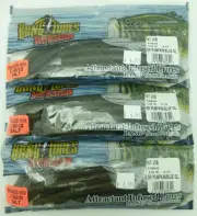 Bass Assassin Bang Lures Fat Job 5.25" Green Pumpkin/Blue Glitter 3 packs of 10