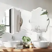 Frameless Irregular Wall Mirror Beveled Edge Sliver Glass Bathroom Vanity Mirror