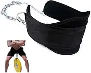 Dip Belt, Dip Belt for Weight Lifting, Adjustable Pull-up & Squat Belt with Chain, Weightlifting Belt with a Steel Buckle, Durable Gym Belt for Strength Training, Resistance Training, Weighted Dips