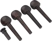Ebony Wood Violin Parts 4/4 Fittings Chinrest Pegs Tailpiece Tunners Endpin Texture for Violinists