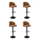Levede 4x Bar Stools Gas Lift PU Leather Footrest Swivel Adjustable Kitchen