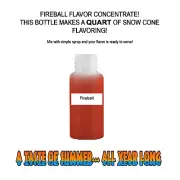 FIREBALL MIX SNOW CONE/SHAVED ICE FLAVOR CONCENTRATE MAKES 1 QUART