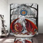 Cool Fantasy Art Wisdom the Dragon Queen Shower Curtain