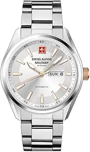 [Swiss Alpine Military] by Grovana Men's Watch with Stainless Steel Strap ETA 2836-2 Automatic Sapphire Glass 10 ATM DayDate 7090.2128SAM, Bracelet