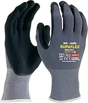 Maxisafe Supaflex Glove with Micro-foam Coating High Level Abrasion Resistance (GFN267), Excellent Grip, Soft, Durable, General Purpose, Painting, Automotive, Garden, Working Gloves
