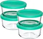 Anchor Hocking 2 Cup Glass Storage Containers with Lids, Set of 4 Glass Food Sto