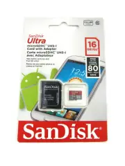 SanDisk Ultra 16GB MicroSDHC UHS-I Card With Adapter 80MB/s Mo/s 533x New