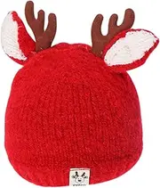 [TINEASUR] Antler Hat Hat Costume for Bonnet Warm Cap Santa Claus Hat for Antler Knitted Hat Knitted Beanie Cap Hat Knitted Hat Hats Cotton Red