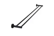 MEIR Round Brass Double Towel Rail - Matte Black - 900mm
