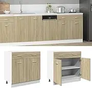Drawer Bottom Cabinet Sonoma Oak 80x46x81.5 cm Engineered Wood,Kitchen Cabinet Sonoma Oak Engineered Wood with Ample Storage Space Storage Cabinets