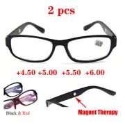 2 pcs Reading Glasses +4.50 +5.00 +5.50 +6.00 Strength Plastic Frame