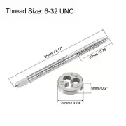 Tap & Die Set HSS 6-32 UNC CNC Flat Tap & 6-32 Die Right Hand