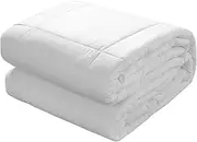 Natural Home Summer Wool Quilt Box Stitch Down Alternative Breathable 100% Organic Cotton Sateen Eco-Friendly Anti-Microbial Anti Dust Mite Lightweight Cooling Comforter Purafresh 300gsm Queen Bed