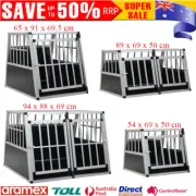 Metal Dog Cage Transport Pet Puppy House Carrier Crate Kennel Lock Travel Box AU