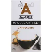 Avalanche 99% Sugar Free Coffee Range - CAPPUCCINO, 10 Sachets, NEW BOXED 160g